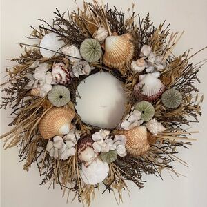 Beautiful Shell Wreath, Size 15”-16” Round